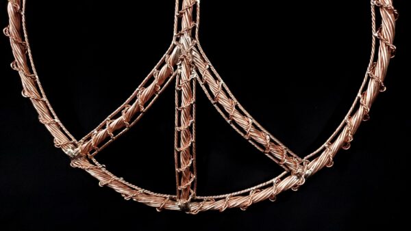 Peace Sign Hippie Decor Copper Wall Art Sculpture Bright