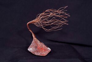Glass Copper Wire Spirit Tree Sculpture