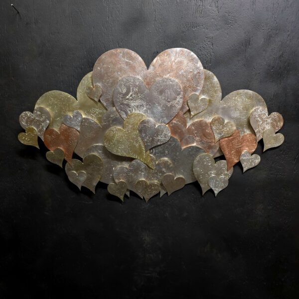 Magnus Opus Custom Extra Large Silver Plated Heart Cloud Copper Brass Wall Art Decor