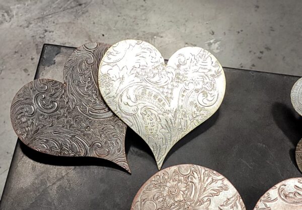 Silver-Plated Copper Brass Heirloom Holiday Heart Ornaments