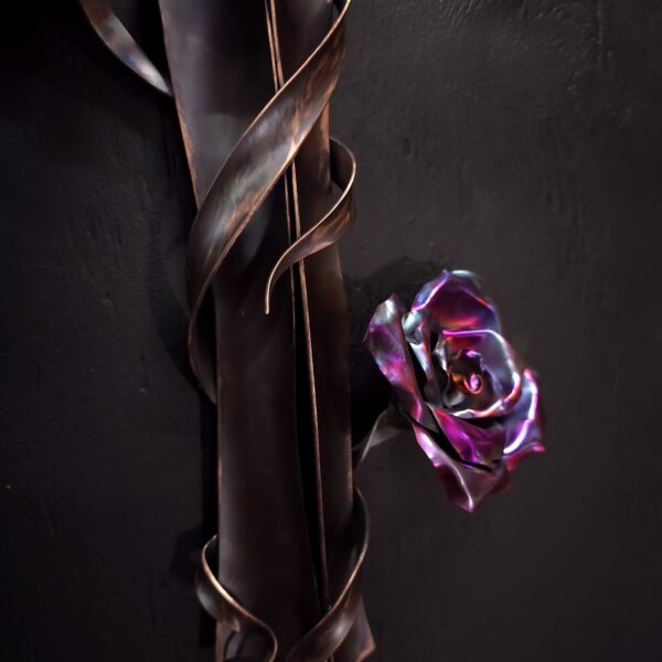 Serenity Copper Cross Metal Wall Art Rose Door Crucifix Religious Housewarming Gift