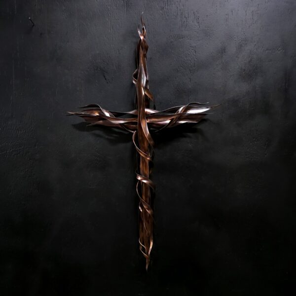 Copper Cross Religious Crucifix Metal Wall Art Door Hanger