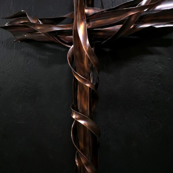 Copper Cross Religious Crucifix Metal Wall Art Door Hanger