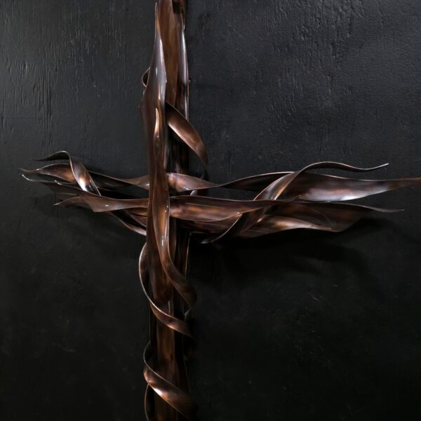 Copper Cross Religious Crucifix Metal Wall Art Door Hanger