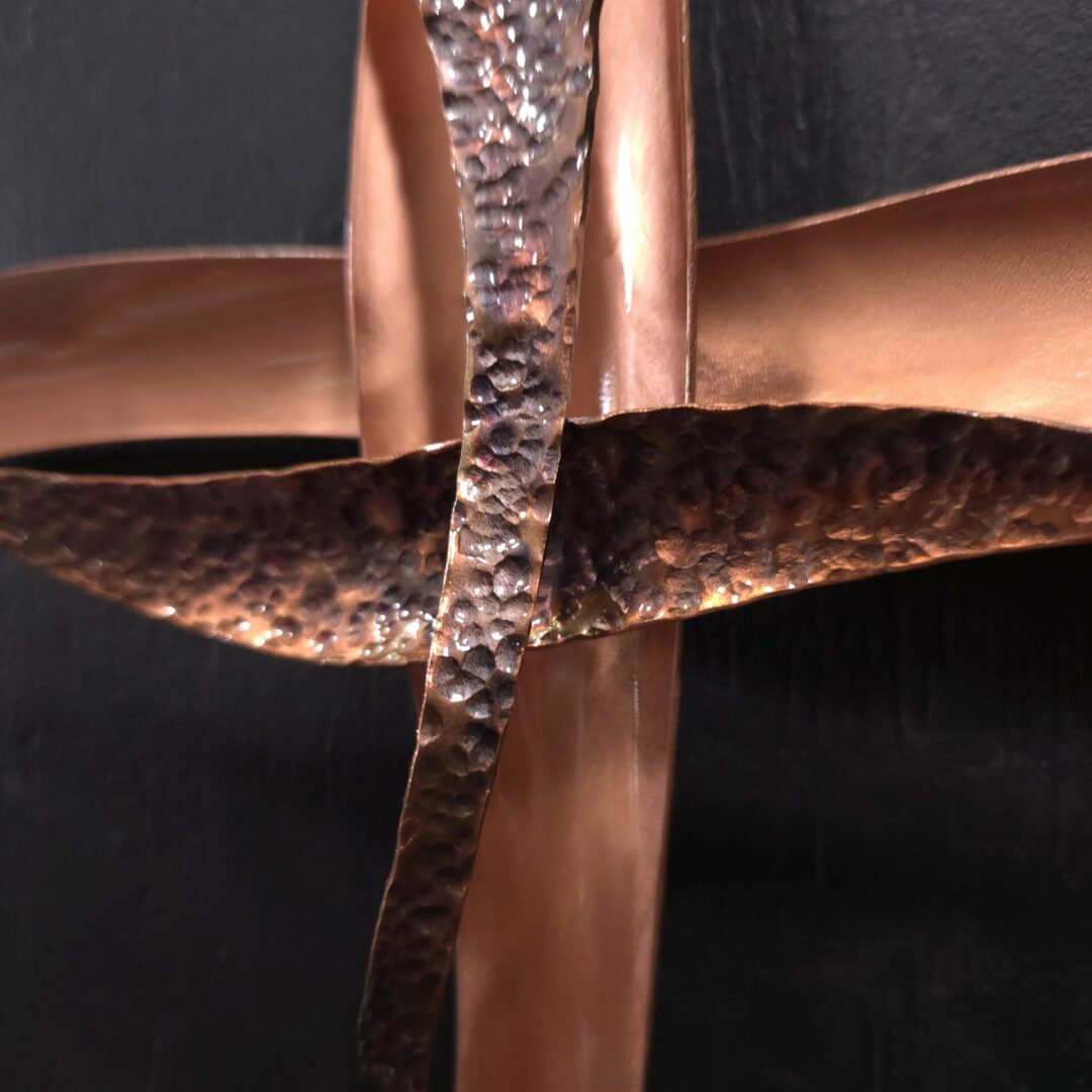 Copper Cross 2094 Hammered Wall Art Sculpture Door Hanging Crucifix