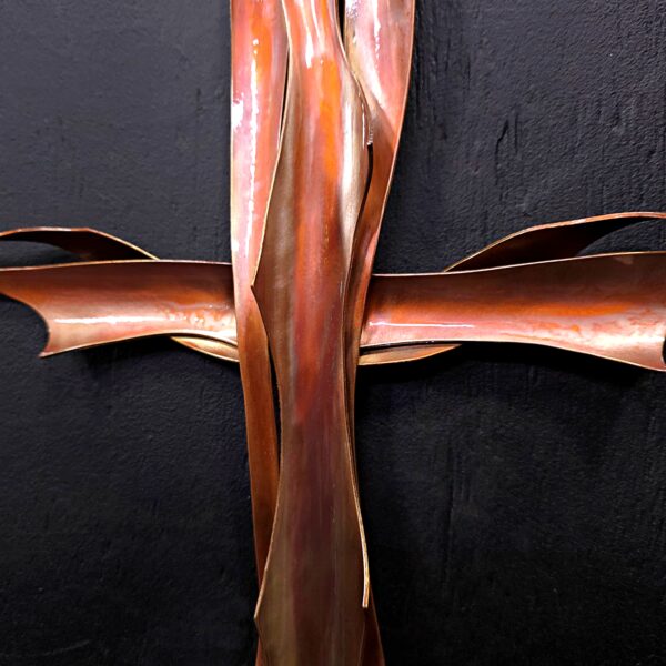 Copper Cross 2096 Golden Gloss Wall Art Sculpture Door Hanging Crucifix