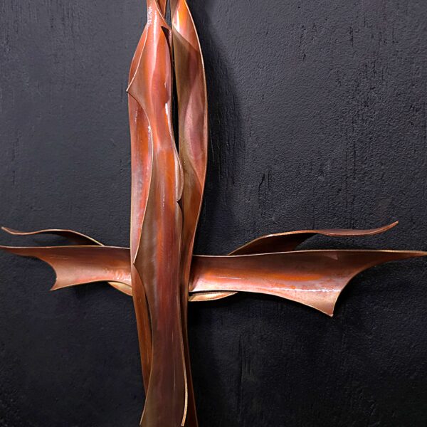 Copper Cross 2096 Golden Gloss Wall Art Sculpture Door Hanging Crucifix