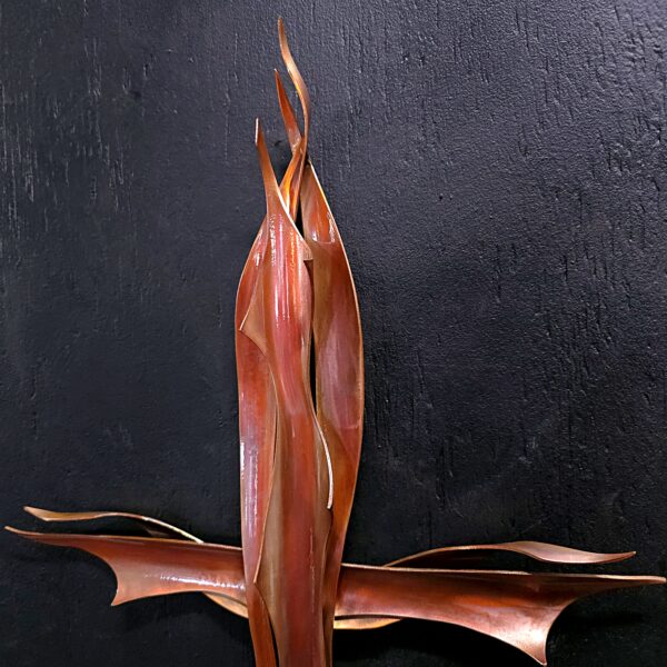 Copper Cross 2096 Golden Gloss Wall Art Sculpture Door Hanging Crucifix