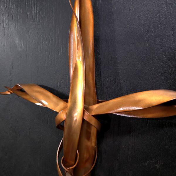 Copper Cross 2098 Golden Gloss Wall Art Sculpture Door Hanging Crucifix