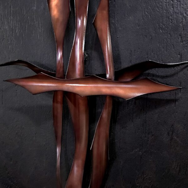 Copper Cross 2099 Brown Trident Wall Art Sculpture Door Hanging Crucifix