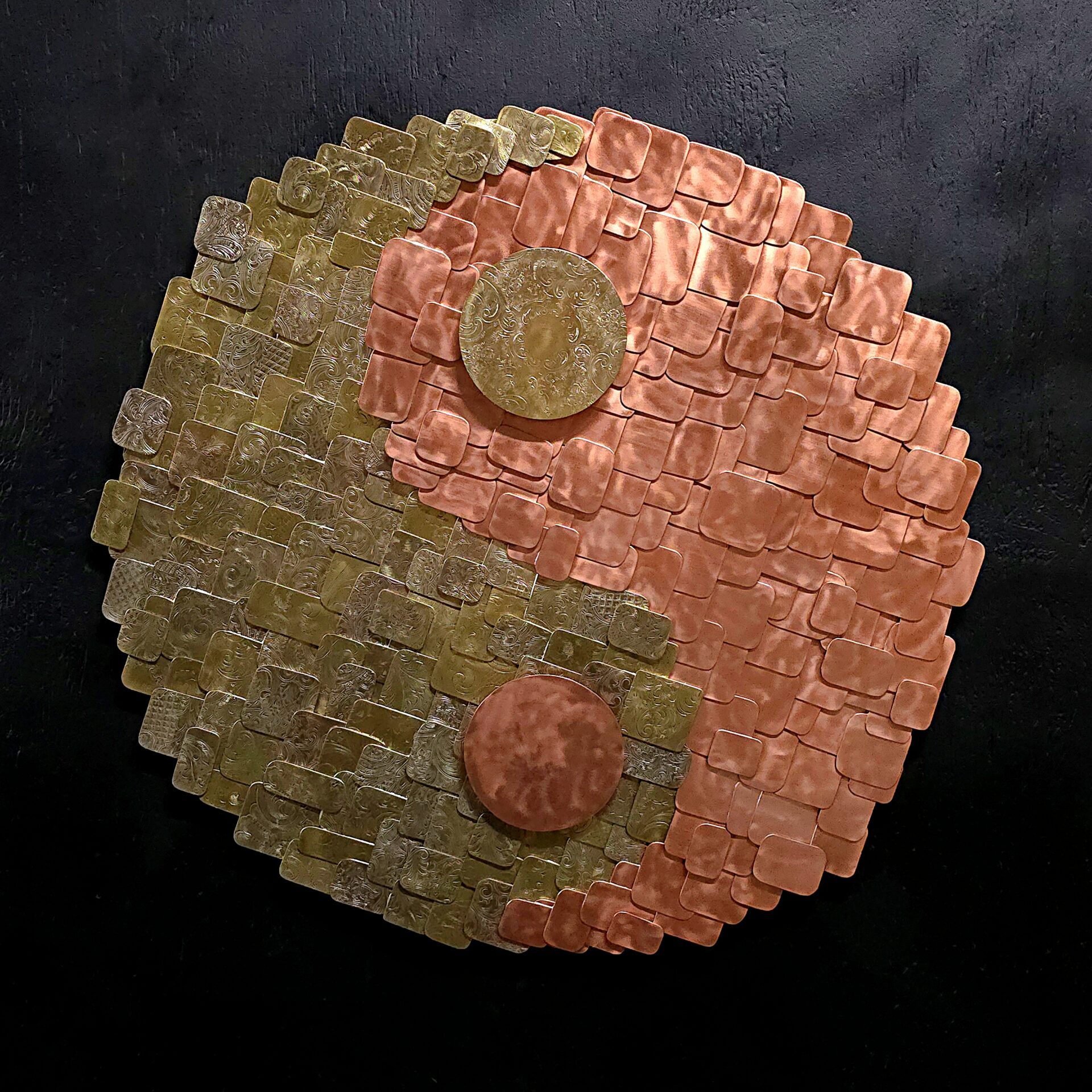 Copper Brass Exclusive Original Balance Yin Yang Wall Art Sculpture Refreshing Art Studio