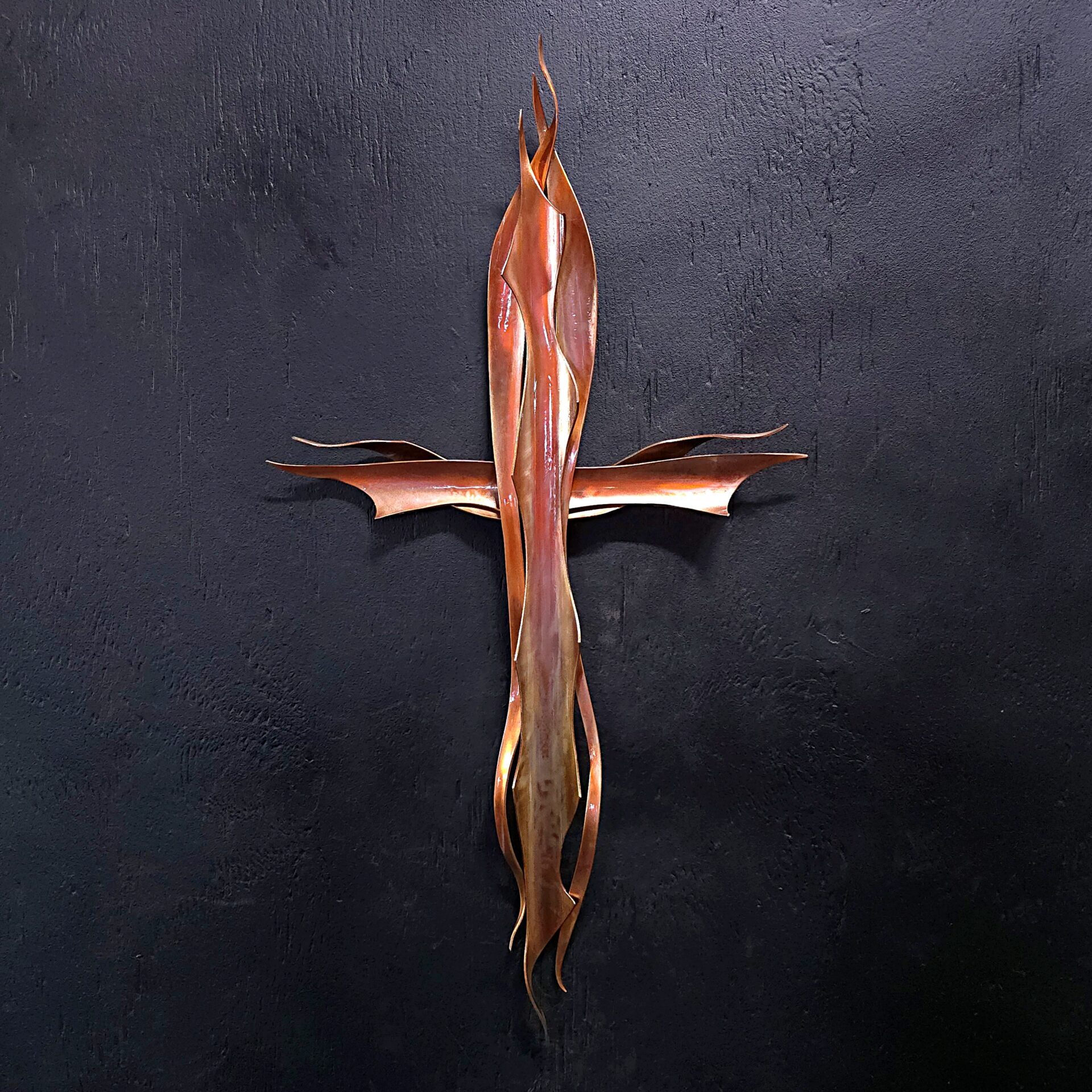 Copper Cross 2096 Golden Gloss Wall Art Sculpture Door Hanging Crucifix